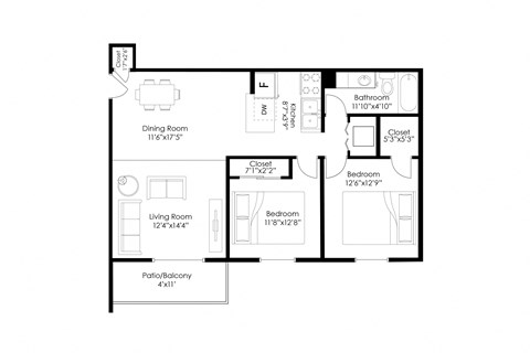 bedroom floor plan an in 2 bed 2 bath